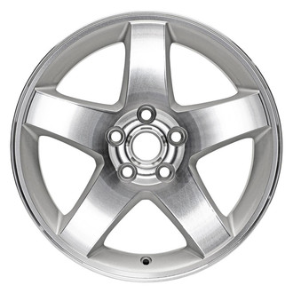 Replacement - 5-Spoke Machined Face with Painted Silver Pockets 17x7 Alloy Factory Wheel - Replica