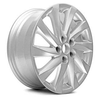 Replacement - 10 Turbine-Spoke Painted Silver 17x7 Alloy Factory Wheel - Replica