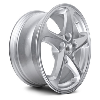 Replacement - 5 Turbine-Spoke Painted Silver 16x7 Alloy Factory Wheel - Replica