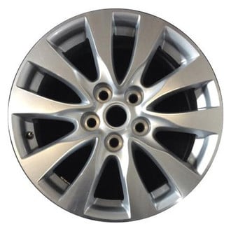 Replacement - 5 V-Spoke Machined Face with Painted Silver Vents 17x7 Alloy Factory Wheel - New
