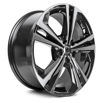 Replacement - Double 5-Spoke Machined Face with Painted Black Vents 18x7.5 Alloy Factory Wheel - Replica