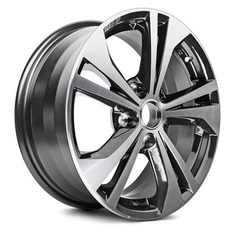 Replacement - 5 Double Spiral-Spoke Machined Face with Painted Black Vents 16x6.5 Alloy Factory Wheel - Replica