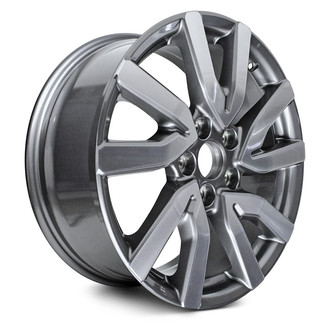 Replacement ID0607AA0646R00 - 10 Spiral-Spoke Machined Face with Painted Charcoal Pockets 18x8 Alloy Factory Wheel - Replica
