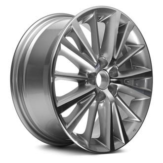 Replacement - 5 W-Spoke Machined Face with Painted Darker Silver Spoke Inset and Painted Darker Pockets 16x6.5 Alloy Factory Wheel - Replica