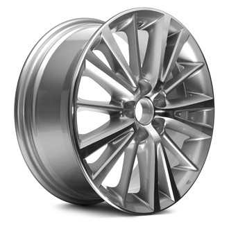 Replacement - 5 W-Spoke Machined Face with Charcoal Spoke Inset and Painted Charcoal Pockets 16x6.5 Alloy Factory Wheel - Replica