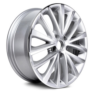 Replacement - 5 W-Spoke Machined Face with Painted Silver Pockets 17x7 Alloy Factory Wheel - Replica