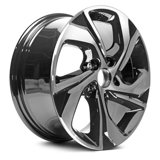 Replacement - 5 Double Spiral-Spoke Machined Face with Painted Black Pockets 16x7 Alloy Factory Wheel - Replica