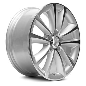 Replacement - 5 V-Spoke Machined Face with Painted Silver Vents 18x8 Alloy Factory Wheel - Replica