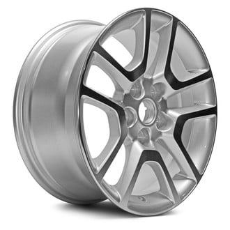 Replacement ID0607AA0682R00 - 5 V-Spoke Machined Face with Painted Silver Pockets 17x8 Alloy Factory Wheel - Replica