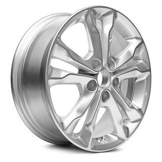 Replacement - Double 5-Spoke Painted Silver 17x6.5 Alloy Factory Wheel - Replica