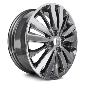 Replacement - W-Spoke Machined Face with Painted Charcoal Spoke Inset and Painted Charcoal Pockets 16x6 Alloy Factory Wheel - Replica