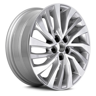 Replacement - 15 Spiral-Spoke Machined Face with Painted Silver Pockets 16x6.5 Alloy Factory Wheel - Replica