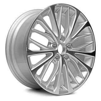 Replacement - 20 Alternating-Spoke Machined Face with Painted Silver Spoke Inset and Painted Silver Pockets 18x8 Alloy Factory Wheel - Replica
