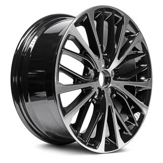 Replacement - 20 Alternating-Spoke Machined Face with Painted Black Spoke Inset and Painted Black Pockets 18x8 Alloy Factory Wheel - Replica