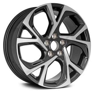 Replacement - 10 Spiral-Spoke Machined Face with Painted Black Vents 18x7 Alloy Factory Wheel - Replica