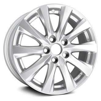 Replacement - 10 Turbine-Spoke Painted Silver 17x7.5 Alloy Factory Wheel - Replica