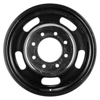 Replacement - 5-Slot Painted Black 17x6 Steel Factory Wheel - Replica