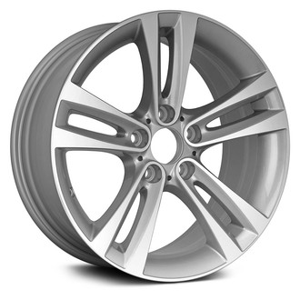 Replacement - Double 5-Spoke Machined Face with Painted Medium Gray Vents 18x8 Alloy Factory Wheel - Replica