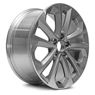 Replacement - Double 5-Spoke Machined Face with Painted Gray Pockets 18x8 Alloy Factory Wheel - Replica