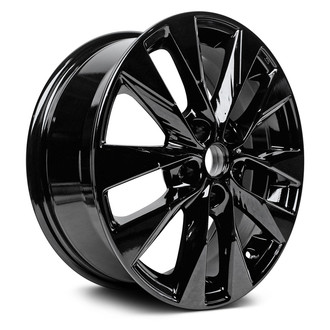 Replacement - 5 V-Spoke Painted Black 17x6.5 Alloy Factory Wheel - Replica