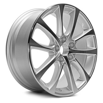 Replacement - 5 V-Spoke Machined Face with Painted Gray Pockets (Argent) 18x7.5 Alloy Factory Wheel - Replica