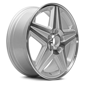 Replacement - 5-Spoke Machined Hub with Painted Silver Spokes and Painted Silver Pockets 17x6.5 Alloy Factory Wheel - Replica