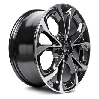 Replacement - 5 V-Spoke Machined Face with Painted Black Pockets 18x7.5 Alloy Factory Wheel - Replica