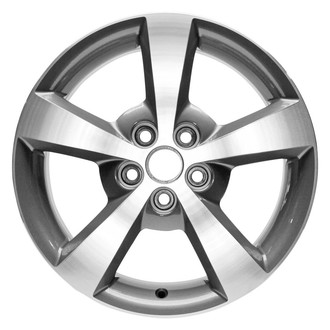 Replacement - 5-Spoke Polished Face with Painted Charcoal Pockets 17x7 Alloy Factory Wheel - Replica