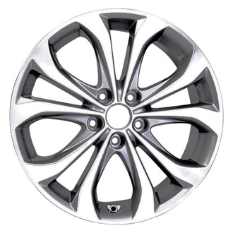 Replacement - 5 V-Spoke Machined Face with Painted Gray Pockets 18x7.5 Alloy Factory Wheel - Replica