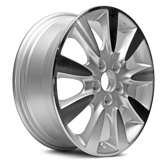 Replacement - 9 I-Spoke Machined Face with Painted Silver Pockets 17x6.5 Alloy Factory Wheel - Replica