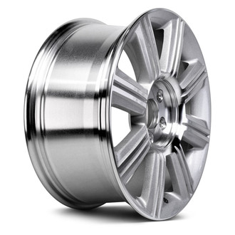 Replacement - 8 I-Spoke Machined Face with Painted Silver Pockets 17x7.5 Alloy Factory Wheel - Replica
