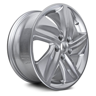Replacement - 5 Turbine-Spoke Painted Silver 17x7.5 Alloy Factory Wheel - Replica