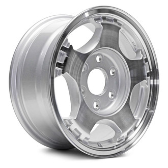 Replacement - 5-Spoke Machined Face with Painted Silver Pockets 16x7 Alloy Factory Wheel - Replica