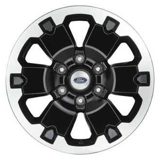 Replacement - 6 I-Spoke Machined Edge with Painted Black Spokes and Vents 18x8 Alloy Factory Wheel - Factory Take Off