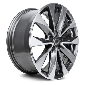 Replacement - 5 V-Spoke Machined Face with Painted Charcoal Pockets 19x8.5 Alloy Factory Wheel - Replica