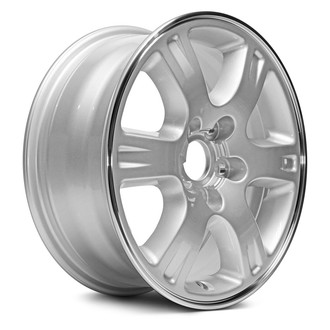 Replacement - 6 I-Spoke Machined Lip with Painted Silver Face and Vents 16x6.5 Alloy Factory Wheel - Replica