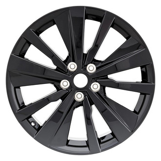 Replacement - 10 Turbine-Spoke Painted Black 19x8 Alloy Factory Wheel - Replica