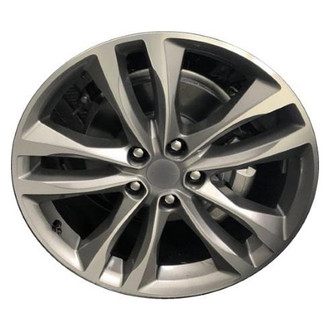 Replacement - 5-Spoke Machined Face with Painted Gray Spoke Inset and Painted Gray Pockets 19x8.5 Alloy Factory Wheel - Replica