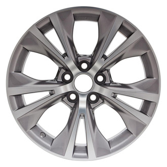 Replacement - 5 V-Spoke Machined Face with Painted Silver Pockets 18x7.5 Alloy Factory Wheel - Replica