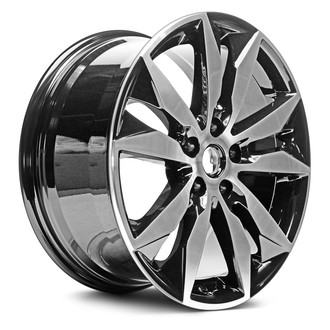 Replacement - 5 V-Spoke Machined Face with Painted Black Pockets 18x8.5 Alloy Factory Wheel - Replica