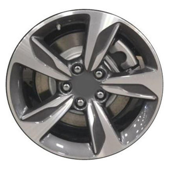 Replacement - 5-Spoke Machined Face with Painted Gray Spoke Inset and Painted Gray Pockets 18x7.5 Alloy Factory Wheel - Replica