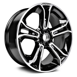 Replacement - 5 Split-Spoke Machined Face with Painted Black Vents 20x9 Alloy Factory Wheel - Replica