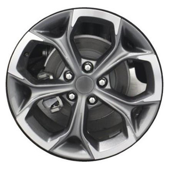 Replacement - 5 Y-Spoke Machined Face with Painted Charcoal Inset in Spokes and Painted Charcoal Pockets 18x8.5 Alloy Factory Wheel - Replica