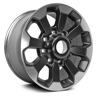 Replacement - 8 I-Spoke Polished Face with Painted Black Pockets 17x8 Alloy Factory Wheel - Replica