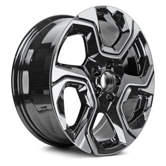 Replacement - 6 Spiral-Spoke Machined Face with Painted Black Pockets 18x7.5 Alloy Factory Wheel - Replica
