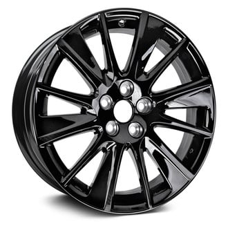 Replacement - 12 Turbine-Spoke Painted Black 19x7.5 Alloy Factory Wheel - Replica