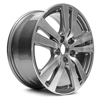 Replacement - Double 5-Spoke Machined Face with Painted Charcoal Pockets 18x8 Alloy Factory Wheel - Replica