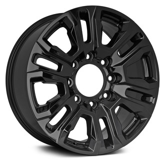 Replacement - 6 Double-Spoke Painted Gloss Black 20x8.5 Alloy Factory Wheel - Replica
