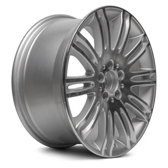 Replacement - 10 Double I-Spoke Machined Face with Painted Silver Spoke Inset and Painted Silver Pockets 18x8.5 Alloy Factory Wheel - Replica