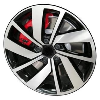 Replacement - 10 I-Spoke Machined Face with Painted Black Vents 18x7.5 Alloy Factory Wheel - Replica